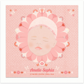 illustration babyportrait mädchen rosa