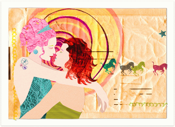 illustration: freundinnen, girlfriends