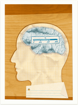 illustration "brain loading" / bücher magazin