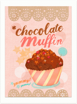 illustration "chocolate muffin" / illustrated cooking cards