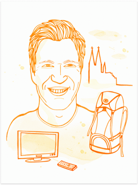 illustration portrait "philipp", social media team, aktion mensch