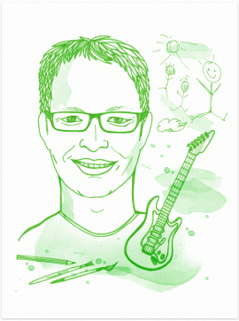 illustration portrait "sven", social media team, aktion mensch