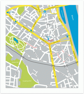 illustration infografik stadtplan köln-südstadt