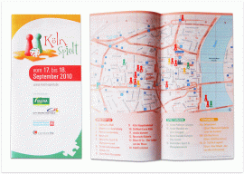 Stadtplan von Köln im Flyer "Köln spielt"
