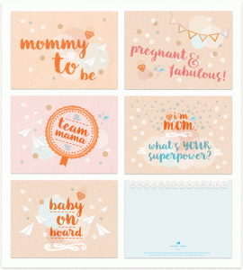 Postkarten-Set für Schwangere und frischgebackene Mamas für mommybox.de